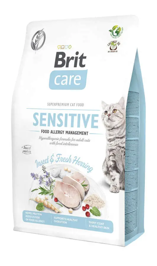 Brit Care Hypoallergenic Sensitive Böcek Ringa Balıklı Alerji Kontrolü Tahılsız Kedi Maması 2 Kg